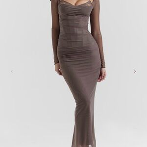 House of CB smoke gray  Long Sleeve Dress